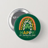 Frohen St. Patrick's Tag Süßer Regenbogen Leopard Button (Vorne & Hinten)