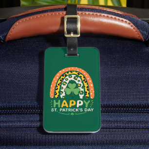 Frohen St. Patrick's Tag Süßer Regenbogen Leopard Gepäckanhänger