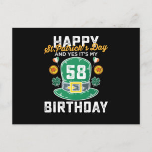 Frohen St. Patricks Tag Und Ja, es ist mein 58. Ge Postkarte