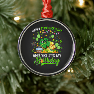 Frohen St. Patricks-Tag und meinen Geburtstags-Kle Ornament Aus Metall