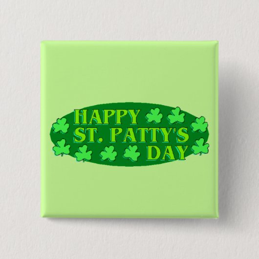 Frohen St. Patty's Tag Button (Vorderseite)