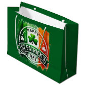 Frohen St. Patty's Tag Große Geschenktüte (Vorderseite Schrägansicht)