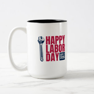 Frohen Tag der Arbeit 2026 Schraubenschlüssel Kaff Zweifarbige Tasse