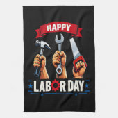 Frohen Tag der Arbeit Geschirrtuch (Vertikal)