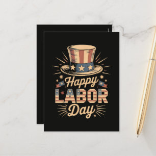 Frohen Tag der Arbeit Patriotische Feier Feiertagspostkarte