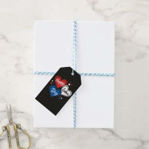 Frohen Tag der Arbeit Patriotische Herzen Rot Weiß Geschenkanhänger