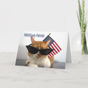 Frohen Tag der Arbeit - PAWSitiv patriotische Katz Karte