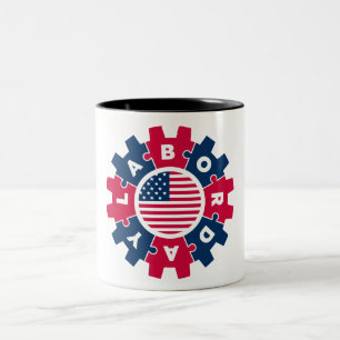 Frohen Tag der Arbeit Spaß Zweifarbige Tasse