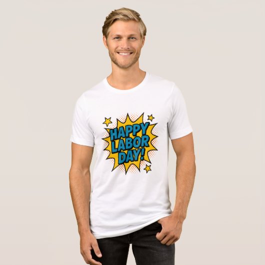 Frohen Tag der Arbeit Tri-Blend Shirt (Vorderseite voll)