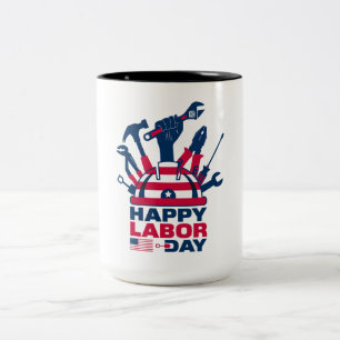 Frohen Tag der Arbeit, USA-Feiertag Zweifarbige Tasse
