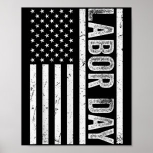 Frohen Tag der Arbeit Vintage Amerikanische Flagge Poster