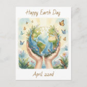 Frohen Tag der Erde 22. April   Postkarte (Vorderseite)
