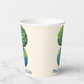 Frohen Tag der Erde Baum Natur Illustration Pappbecher (Rechts)