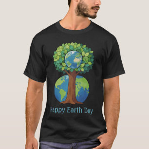 Frohen Tag der Erde Baum Natur Illustration T-Shirt