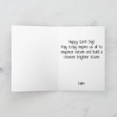 Frohen Tag der Erde Blumiger Planet Kunst Karte (Innenseite)