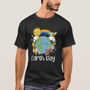 Frohen Tag der Erde Süße Erde Mit Blumigem Tag der T-Shirt
