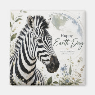 Frohen Tag der Erde Zebra-Wildleben Magnet