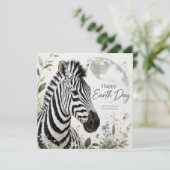 Frohen Tag der Erde Zebra-Wildlife Karte (Stehend Vorderseite)