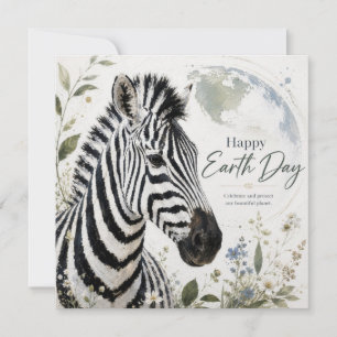 Frohen Tag der Erde Zebra-Wildlife Karte