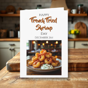 Frohen Tag der französischen frittierten Garnelen  Karte