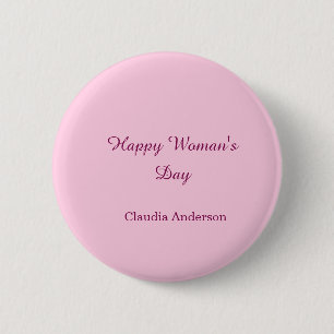 Frohen Tag der Frau rosa mauve Name stilvoll kalli Button