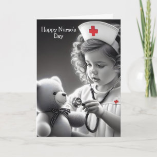 Frohen Tag der Krankenschwester mit Teddybär Karte