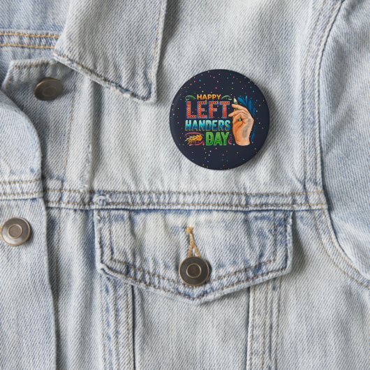 Frohen Tag der Linkshänder Pinback-Button Button (Beispiel)