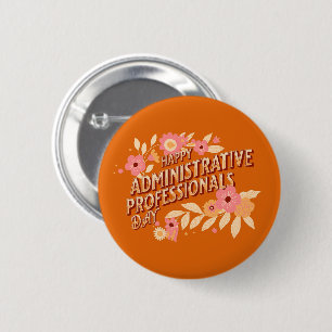 Frohen Tag der Verwaltungsfachleute Vintage Button