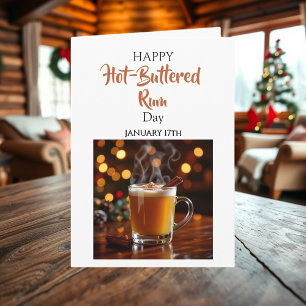 Frohen Tag des heißen Rum mit Butter 17. Januar Karte
