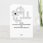 Frohen Tag des Kreuzworträtsels | 21. Dezember Karte (Rückseite)