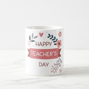 Frohen Tag des Lehrers Blumen-Geschenk der Wertsch Kaffeetasse