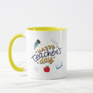 Frohen Tag des Lehrers Süße Illustration Tasse