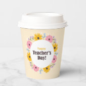 Frohen Tag des Lehrers Wilde Blumen Pappbecher (Vorderseite)