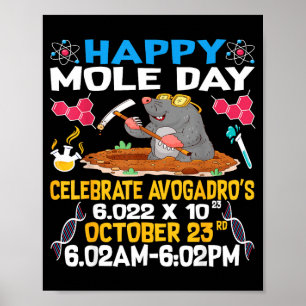 Frohen Tag des Mols am 23. Oktober Chemie Liebhabe Poster
