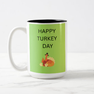Frohen Truthahntag Zweifarbige Tasse