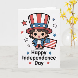 Frohen Unabhängigkeitstag Chibi Karte