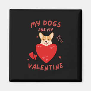 Frohen Valentinstag 2023 - Lustiges Liebhaber-Hund Magnet