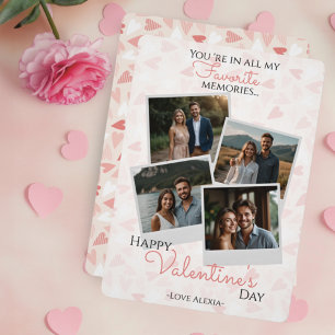 Frohen Valentinstag 4 Foto-Collage rosa Herzen Feiertagskarte