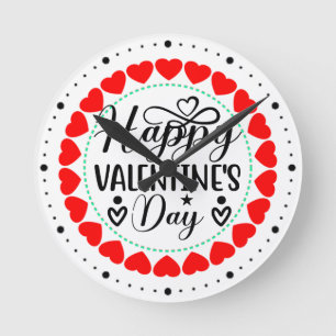 Frohen Valentinstag-53816 Runde Wanduhr