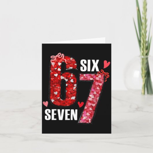 Frohen Valentinstag 67 Meme Hearts Coquette Schlei Karte (Vorderseite)