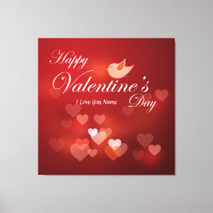 Frohen Valentinstag 6 Wrapped Canvas Leinwanddruck