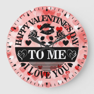 Frohen Valentinstag an mich Ich liebe dich-58771 Große Wanduhr