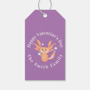 Frohen Valentinstag Axolotl Lila Geschenkanhänger