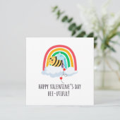 Frohen Valentinstag Bee-utiful Flachkarte Feiertagskarte (Stehend Vorderseite)