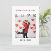 Frohen Valentinstag Benutzerdefinierte Fotocollage Feiertagskarte (Stehend Vorderseite)