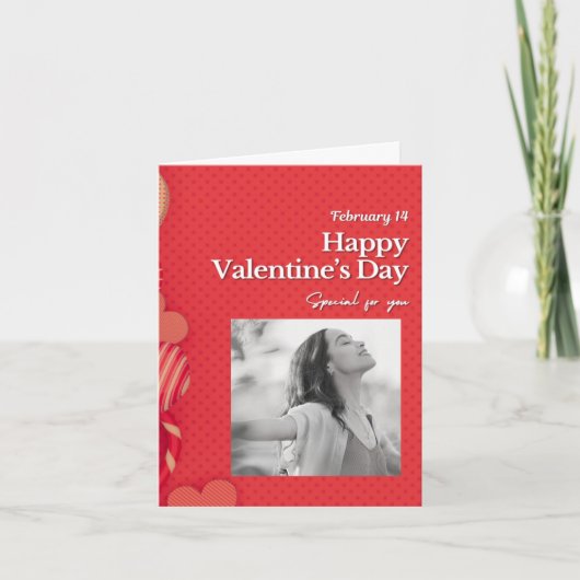 Frohen Valentinstag Benutzerdefiniertes Foto Rote (Vorderseite)