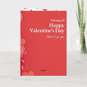 Frohen Valentinstag Benutzerdefiniertes Foto Rote  Feiertagskarte (Rückseite)