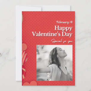 Frohen Valentinstag Benutzerdefiniertes Foto Rote  Feiertagskarte