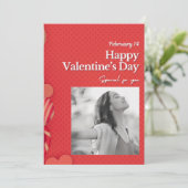 Frohen Valentinstag Benutzerdefiniertes Foto Rote Feiertagskarte (Stehend Vorderseite)