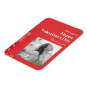 Frohen Valentinstag Benutzerdefiniertes Foto Rote Magnet (Linke Seite)